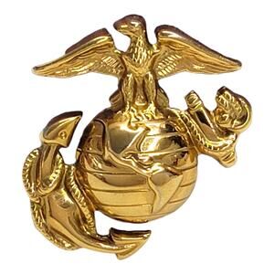 USMC EGA Eagle Globe Anchor Hat Pin Screw Back Gold Tone Marine Cap Insignia